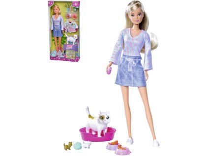 SIMBA Panenka Steffi Baby Cats herní set s kočičkou a koťátky s doplňky