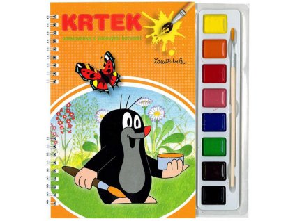 AKIM Omalovánky Krtek (Krteček) omalovánky s vodovými barvami a štětcem