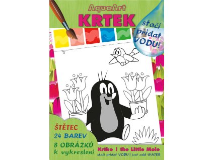 AKIM Omalovánky Stačí přidat vodu! Krtek (Krteček) 2 set s barvami a štětcem