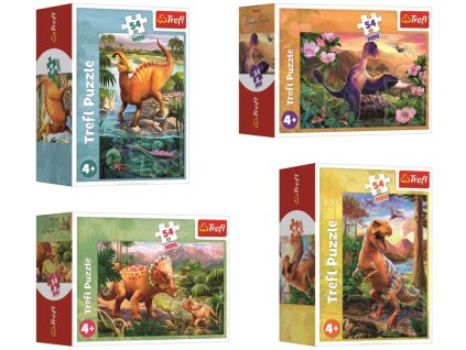 TREFL PUZZLE Úžasní dinosauři mini 20x13cm skládačka 54 dílků 4 druhy