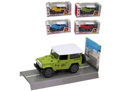 Auto terénní Jeep kovový off road zpětný chod hrdinové silnic 4 barvy
