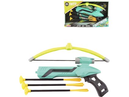 Set pistole plastová kuše s lukem 25cm + 3 soft šípy s přísavkou v krabici