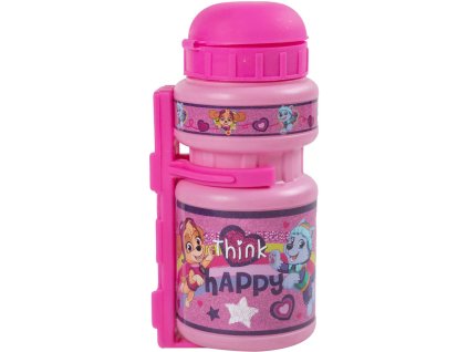 Láhev na pití dětská Tlapková Patrola set s držákem na kolo holky