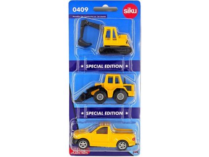 SIKU Auto stavební stroj žlutý set 3ks model kov 0409