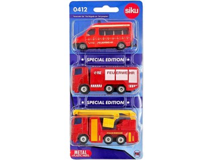 SIKU Auto požární hasiči set 3ks model kov 0412