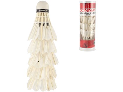 Badmintonové košíčky (míčky) péřové set 5ks bílé v tubě