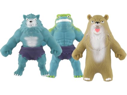 Příšerka antistresová silikonová zvířátko mačkací plněné pískem 3 druhy