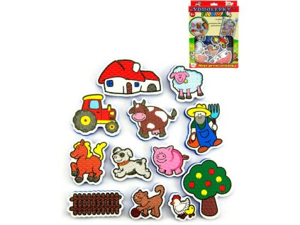 Baby vodolepky Moje první farma pěnová zvířátka sada 12ks v síťce