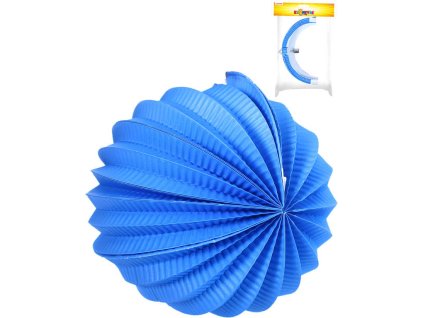 Lampion koule modrý papírový 20cm na svíčku v sáčku