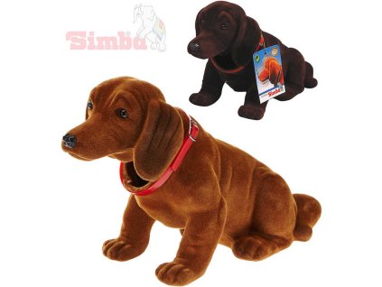 SIMBA Pes s kývací hlavou Jezevčík 24cm dekorace plast 2 barvy