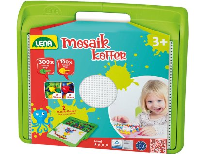 LENA Mozaika klobouček hladký barevný 1cm + 1,5cm set 400ks v kufříku