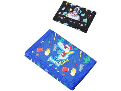 Peněženka dětská textilní rozkládací na suchý zip s obrázkem 2 druhy