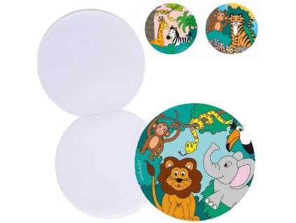 Notes kulatý dětský bloček Divoká zvířata safari 30 listů 8cm 3 druhy