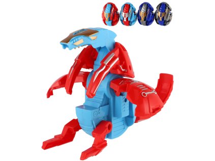 Dinosaurus zvířátko / robot skládací 11cm vejce s přeměnou 4 barvy plast