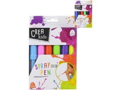 Fixy foukací 6ks kreativní set se 2 šablonami různé barvy