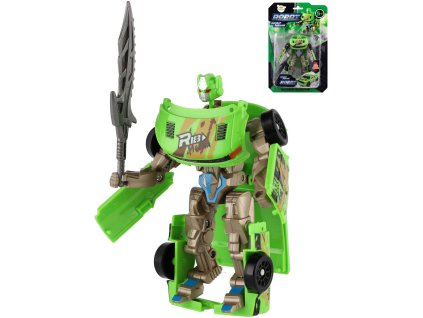 Transformer auto/robot 14cm transrobot bojový Zelený s přeměnou 2v1