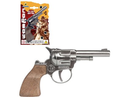 Revolver dětský kovbojský 14cm kovový kolt stříbrný
