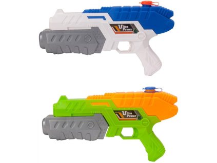 Pistole vodní stříkací 30cm se zásobníkem na vodu různé barvy