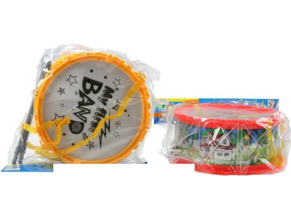 Bubínek velký dětský 21cm set se 2 paličkami v sáčku 2 barvy