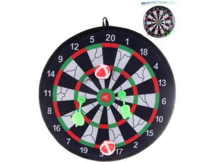 Terč závěsný 36cm na suchý zip set se 2 soft míčky a 2 šipkami