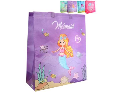 Taška dárková plastová mořská panna 32x36x12cm 4 druhy