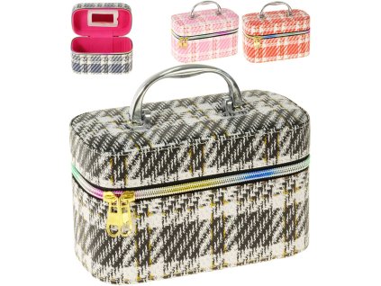 Kufřík dětský kosmetický vel. S se zrcátkem na zip 4 barvy