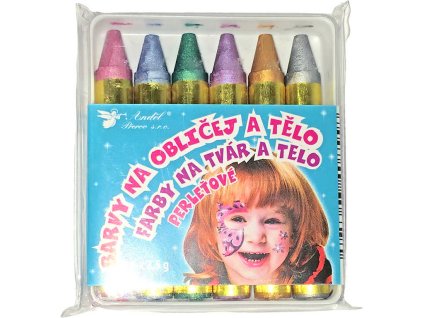 KARNEVAL Barvy na obličej a tělo set 6ks perleťové *KARNEVALOVÝ DOPLNĚK*