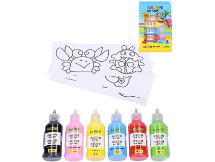 Barvy na sklo set 5x 22ml + černá kontura se šablonami