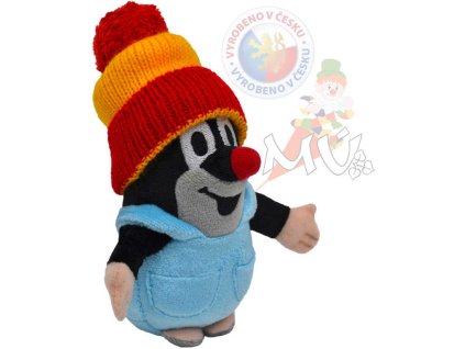 MORAVSKÁ ÚSTŘEDNA Krtek (Krteček) v kalhotkách 14cm červený kulich