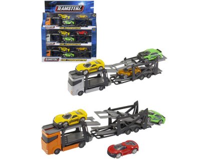 Teamsterz auto nákladní set přepravník se 3 autíčky různé barvy
