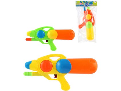Pistole vodní 33cm se zásobníkem na vodu 3 barvy plast v sáčku