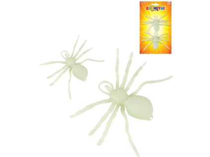 Pavouk 17cm halloween dekorace svítící ve tmě fosforeskuje set 2ks