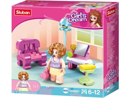 SLUBAN Girls Dream Obývák 56 dílků + 1 figurka STAVEBNICE