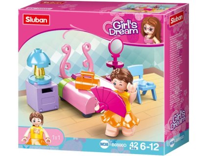 SLUBAN Girls Dream Ložnice 42 dílků + 1 figurka STAVEBNICE