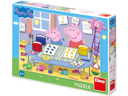 DINO Puzzle Peppa Pig Výtvarník 24 dílků 26x18cm skládačka