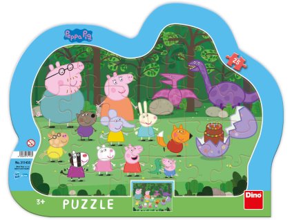 DINO Puzzle obrysové deskové 25 dílků Peppa Pig 31x23cm skládačka