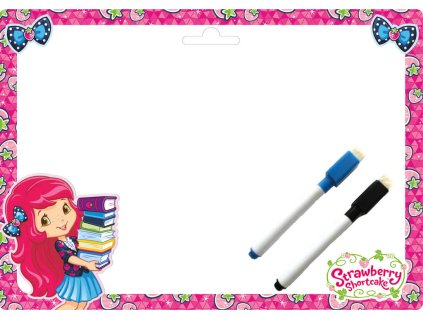 AKIM Tabulka oboustranná stíratelná Jahůdka A4 set se 2 popisovači karton