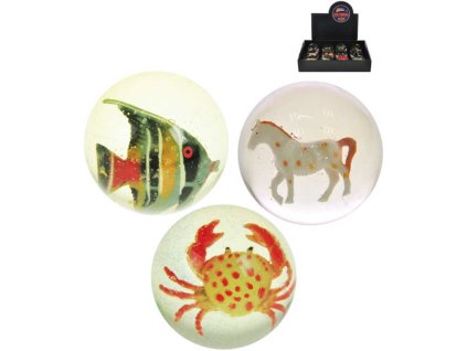 Hopík se zvířátkem uvnitř 7cm průhledný skákací balonek