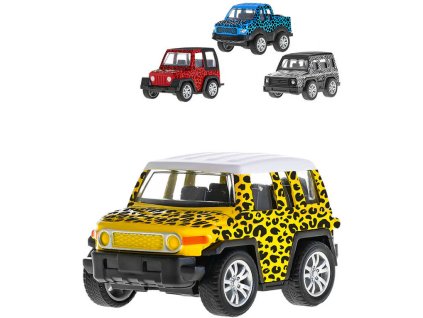 Auto s potiskem safari kovové 7cm zpětný chod 4 druhy