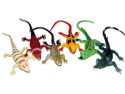 Zvířata ještěrky 32cm plastové figurky zvířátka pískací 6 druhů