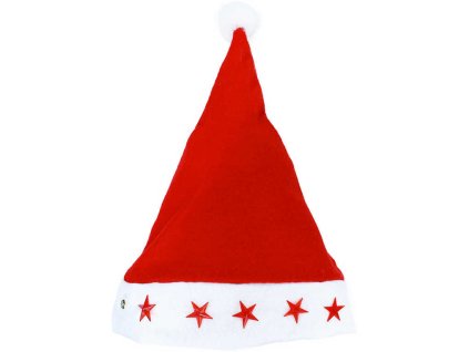 KARNEVAL Čepice vánoční blikající hvězdičky pro dospělé Světlo KARNEVALOVÝ DOPLNĚK