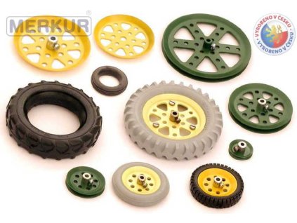 MERKUR ND106 kola a pneumatiky * KOVOVÁ STAVEBNICE * Náhradní díl