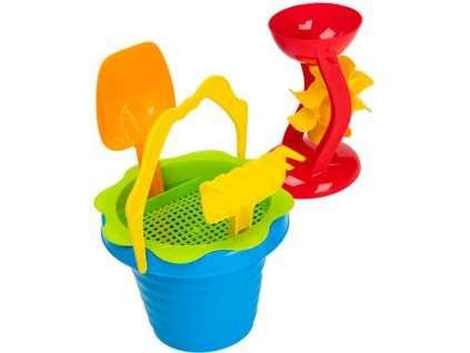 PL Sada na písek kyblík vlnka set s mlýnkem a nástroji 5ks různé barvy