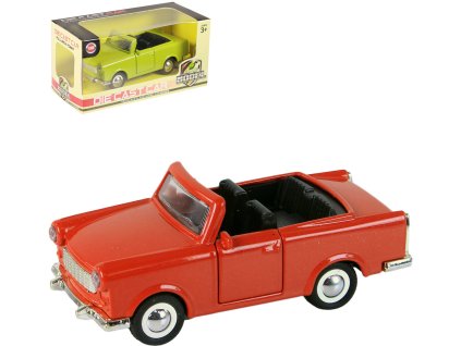 Auto Trabant kabriolet retro kovový na setrvačník v krabici 2 barvy