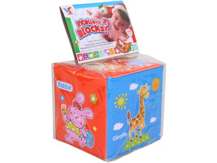Kostka baby obrázková se zvířátky soft měkká plastová pro miminko
