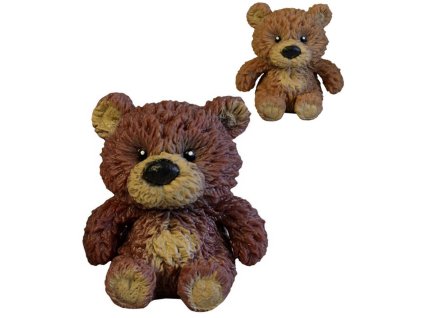 Zvířátko soft medvěd 8cm strečový natahovací gumový 2 barvy