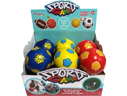 Míček 10cm fotbalový balon mini kopačák s potiskem 3 barvy