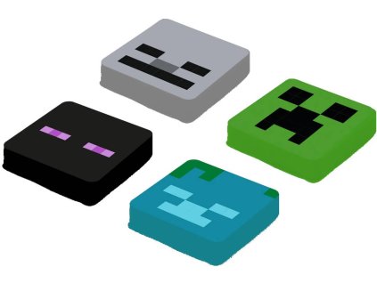 PIXIE CREW & MINECRAFT Náhradní multipixely I. set 4ks silikon