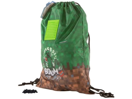 PIXIE CREW & MINECRAFT Vak stahovací batůžek na záda + 30 pixelů