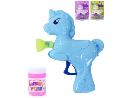 Pistole bublifukovací 16cm bublifukovač jednorožec 3 barvy